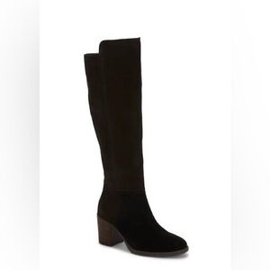Lucky Brand Black Knee-High Women's Suede Boots